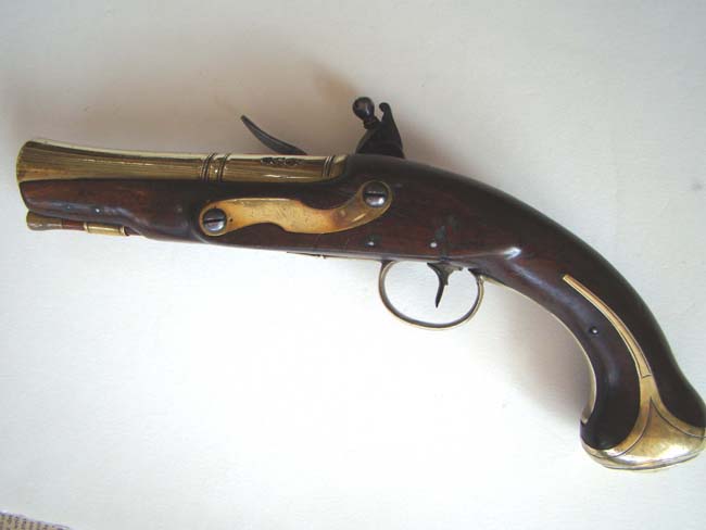 A British brass barreled blunderbuss pistol by William Jover dated 1776 — image 5